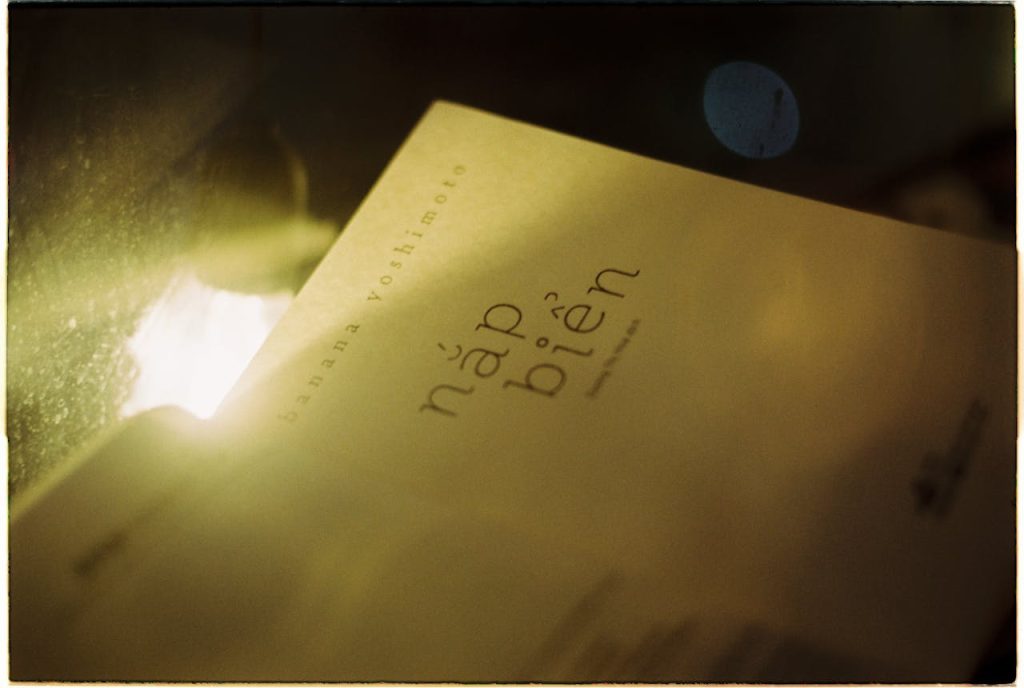 A vintage book cover titled 'Nắp biển' in soft, warm lighting.